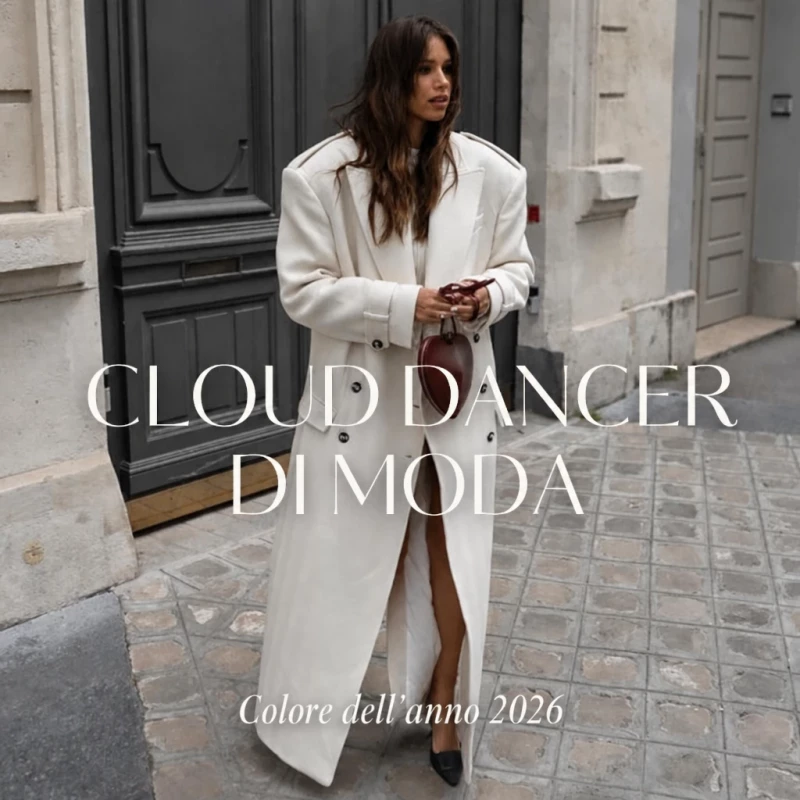 Colore dell’anno 2026 secondo Pantone nella moda: Cloud Dancer